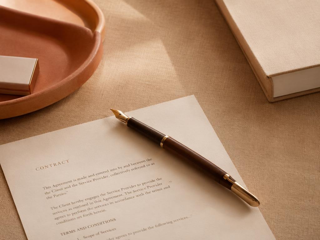 Caneta tinteiro sobre contrato